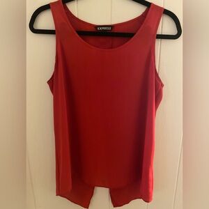 EXPRESS Size S Women's Top Pullover Sleeveless Round Neck Slit Back Red